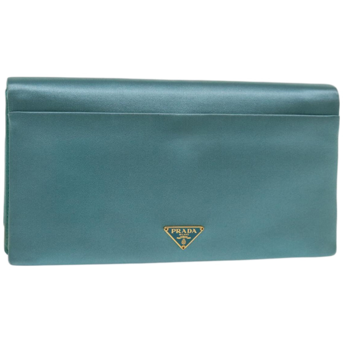 Prada Clutch Bag Light Auth Satin Blue