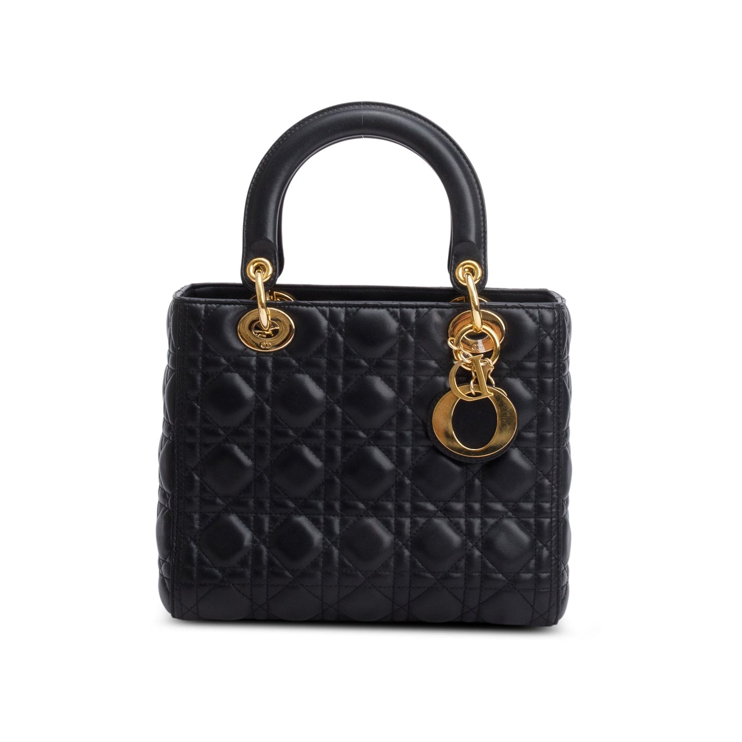 Dior Christian Cannage Lambskin Lady Bag Leather Black Travel Bag Dior Bag