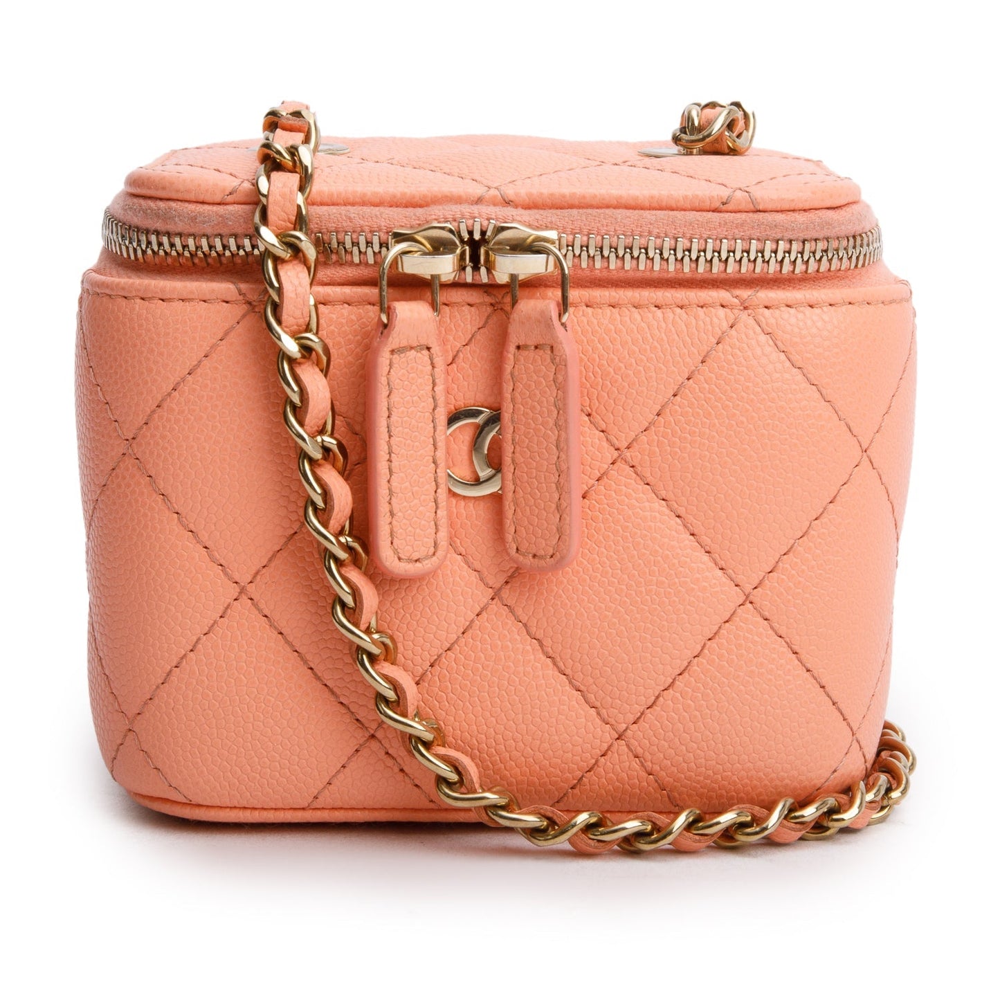 Chanel Quilted Extra Vanity Lambskin Pink Travel Bag