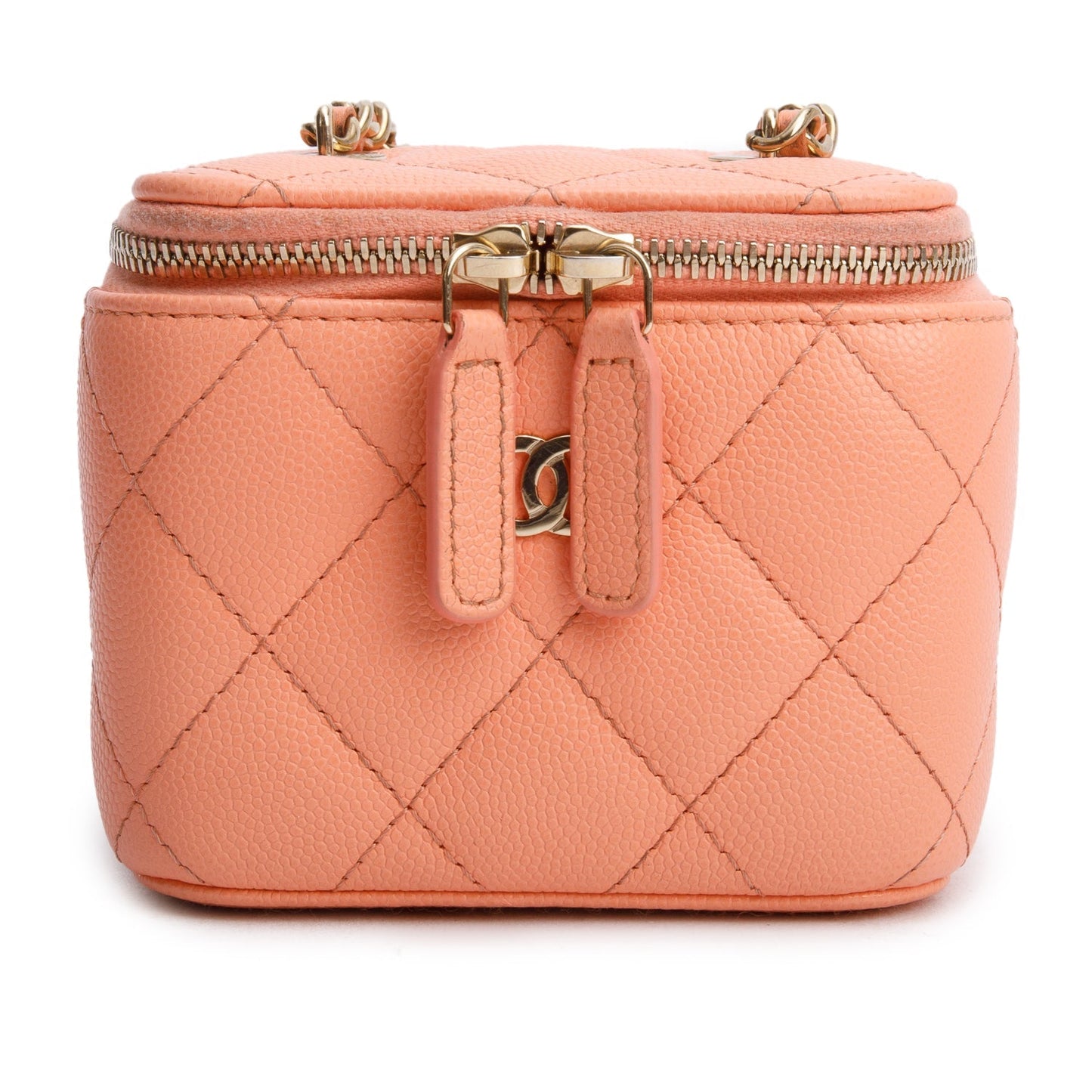Chanel Quilted Extra Vanity Lambskin Pink Travel Bag