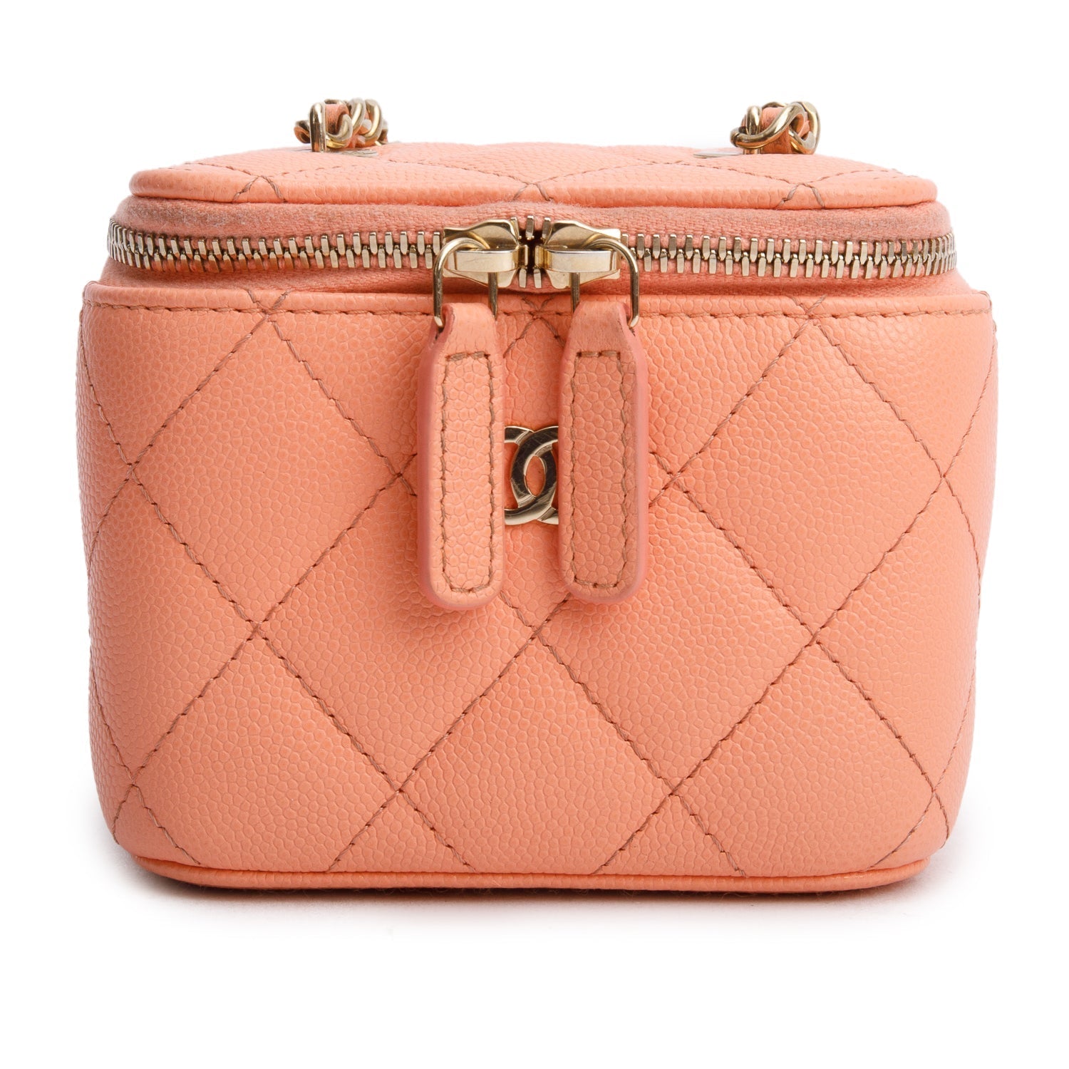Chanel Quilted Extra Vanity Lambskin Pink Travel Bag