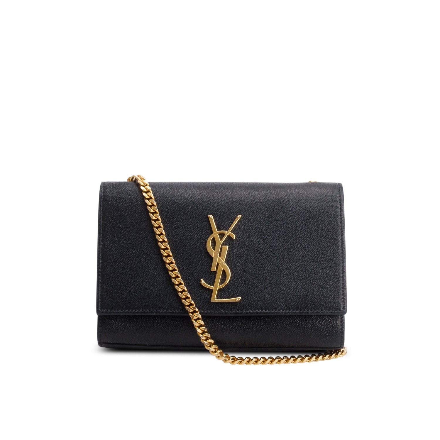 YSL Saint Laurent Grain De Poudre Kate Satchel Monogram Black Travel Bag