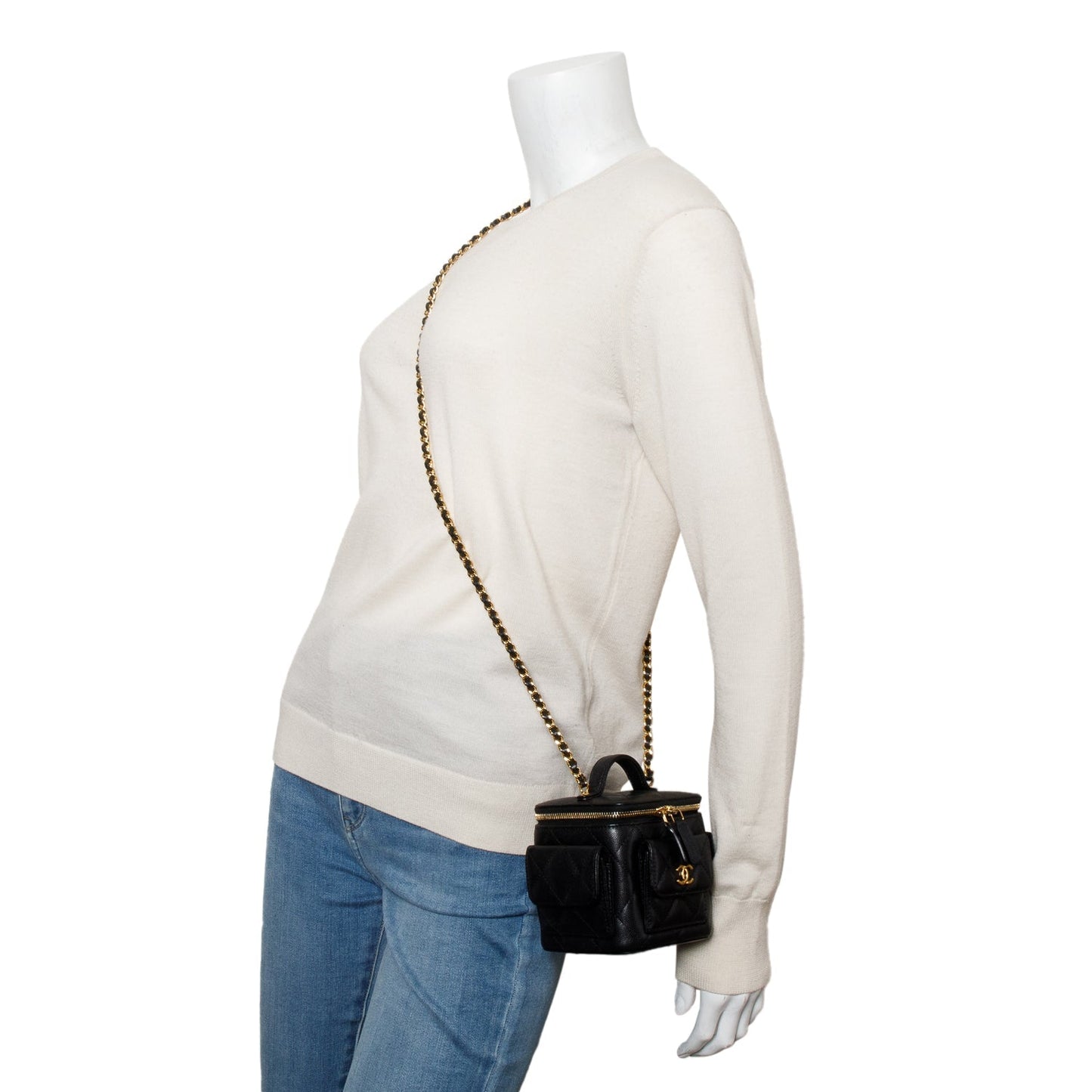 Chanel Polly Pocket Vanity Lambskin Black Travel Bag