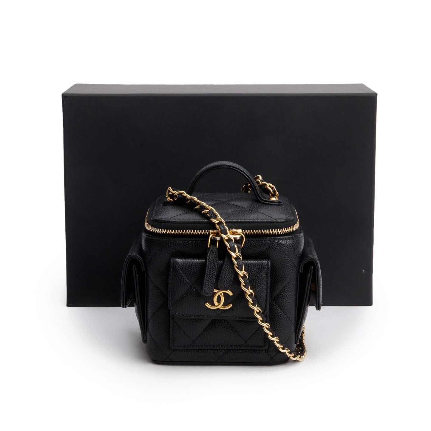 Chanel Polly Pocket Vanity Lambskin Black Travel Bag