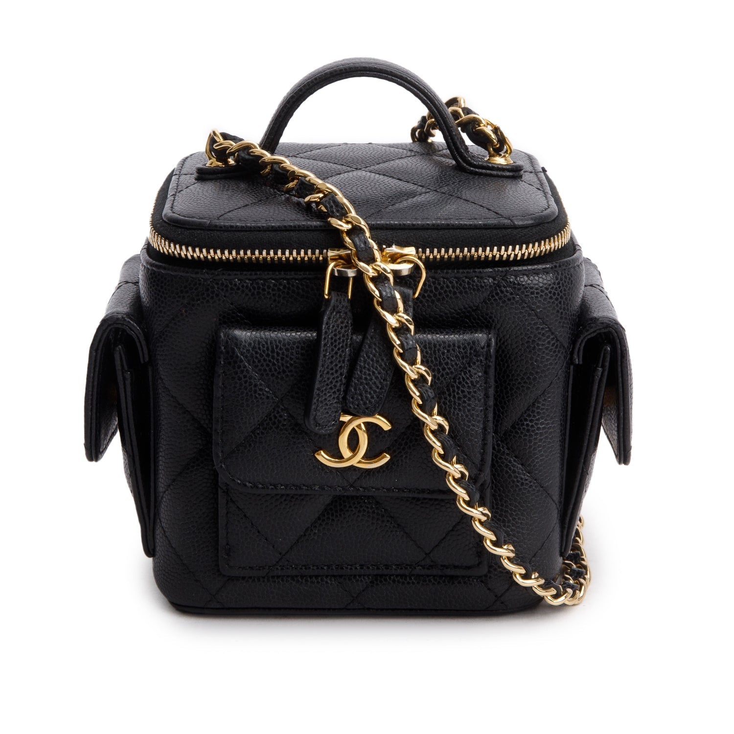Chanel Polly Pocket Vanity Lambskin Black Travel Bag