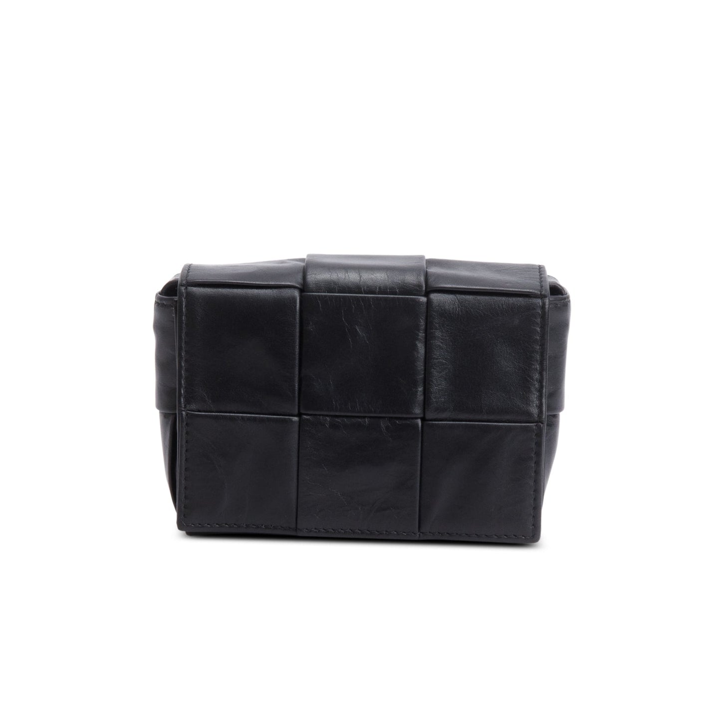 Bottega Veneta Paper Calfskin Maxi Intrecciato Extra Cassette Crossbody Black Mini Crossbody Bag