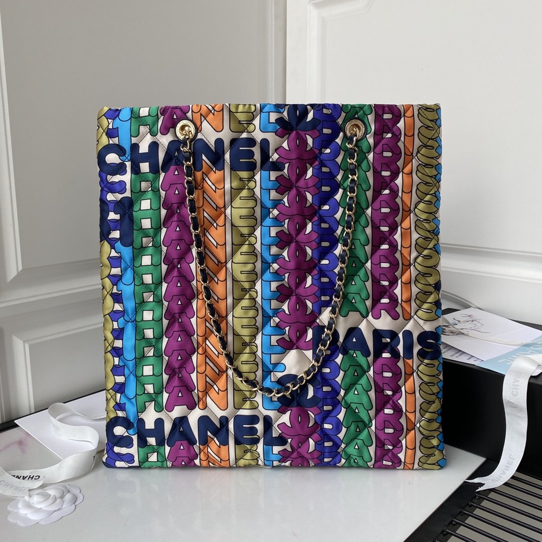 CHLLarge Shopping Printed fabric Metal Multicolor Handbag