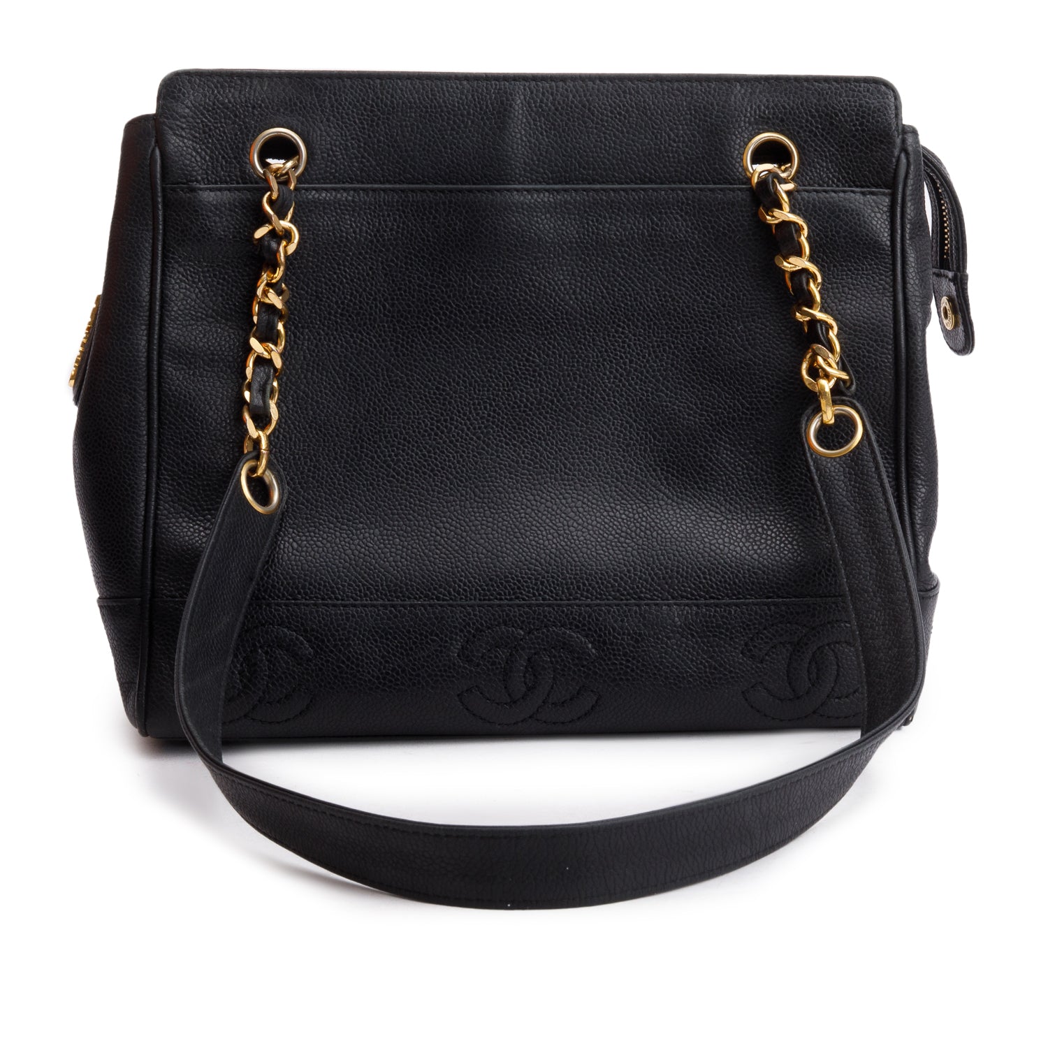 Chanel Caviar Triple CC Leather Black Travel Bag Cc Tote