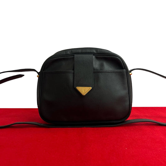 YSL Saint Laurent Yves Shoulder Bag Leather Black 686D256486932