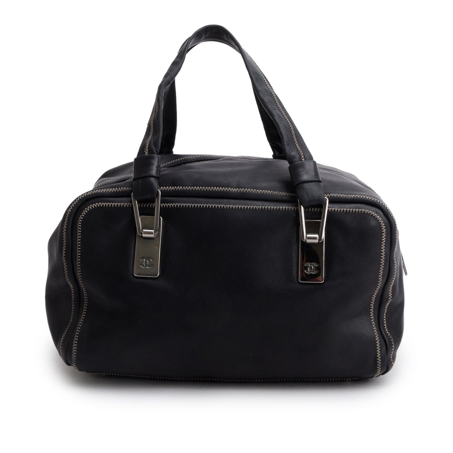 Chanel Bowler Lambskin Black Travel Bag