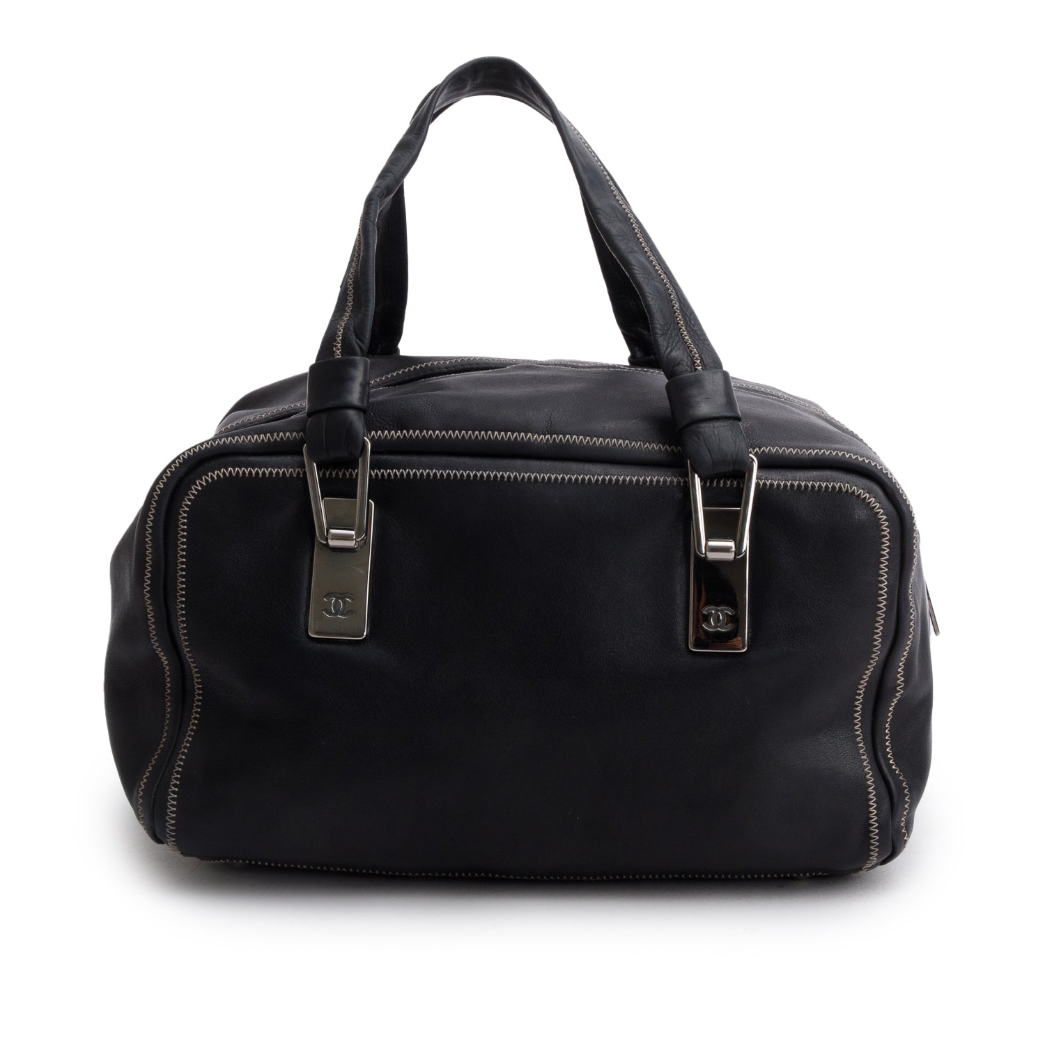 Chanel Bowler Lambskin Black Travel Bag
