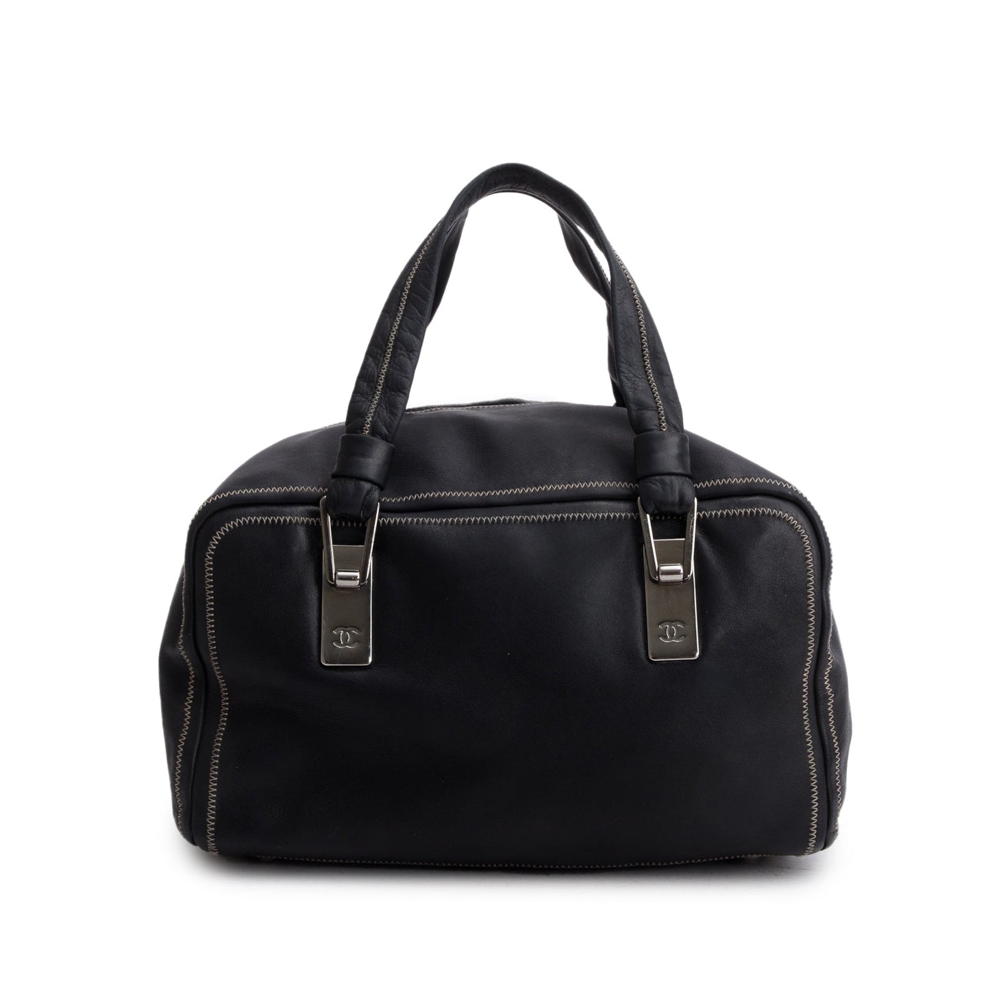 Chanel Bowler Lambskin Black Travel Bag