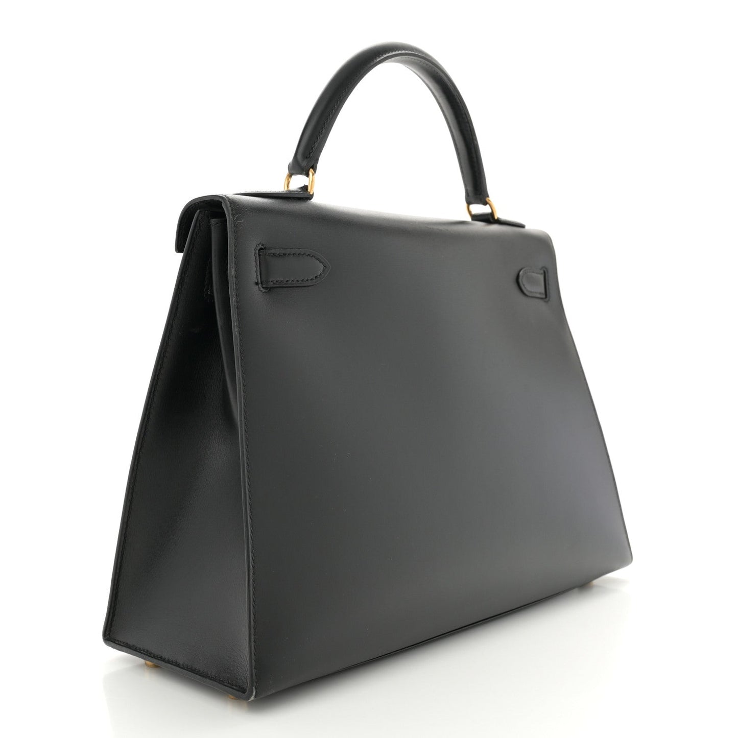Hermes Box Kelly Sellier Handbag Black Travel Bag