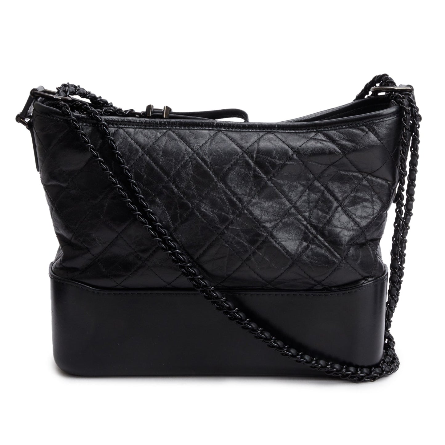 Chanel Aged Gabrielle Hobo Leather Calfskin Black Travel Bag Gabrielle Hobo