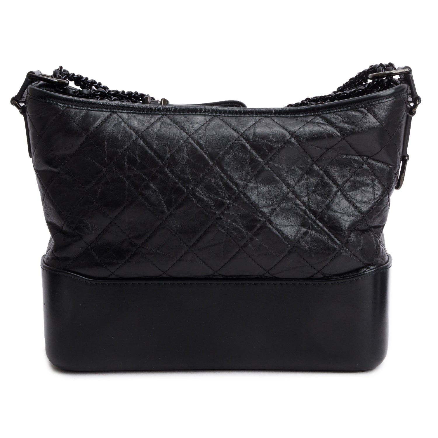 Chanel Aged Gabrielle Hobo Leather Calfskin Black Travel Bag Gabrielle Hobo