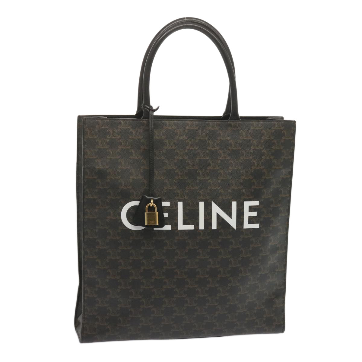 Luxury Triomphe Vertical Cabas Tote Bag Pvc Black