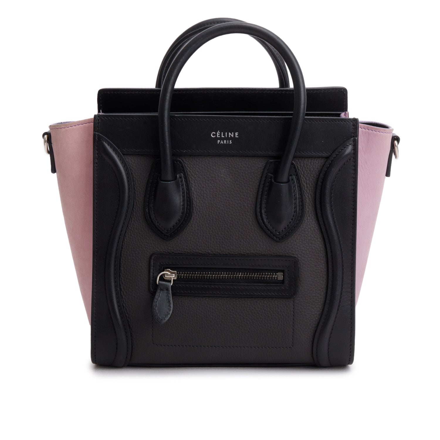 Celine Tri Color Calfskin Nano Luggage Tote Handbag Leather Tote Bag
