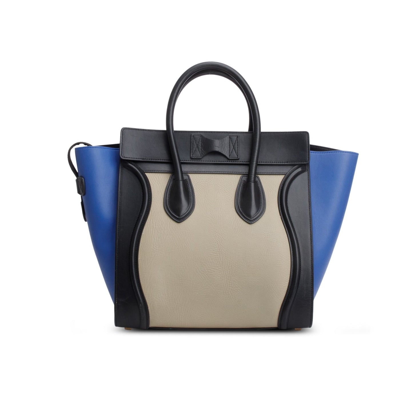 Celine Tri Color Elephant Calfskin Luggage Tote Handbag Mini Tote Bag