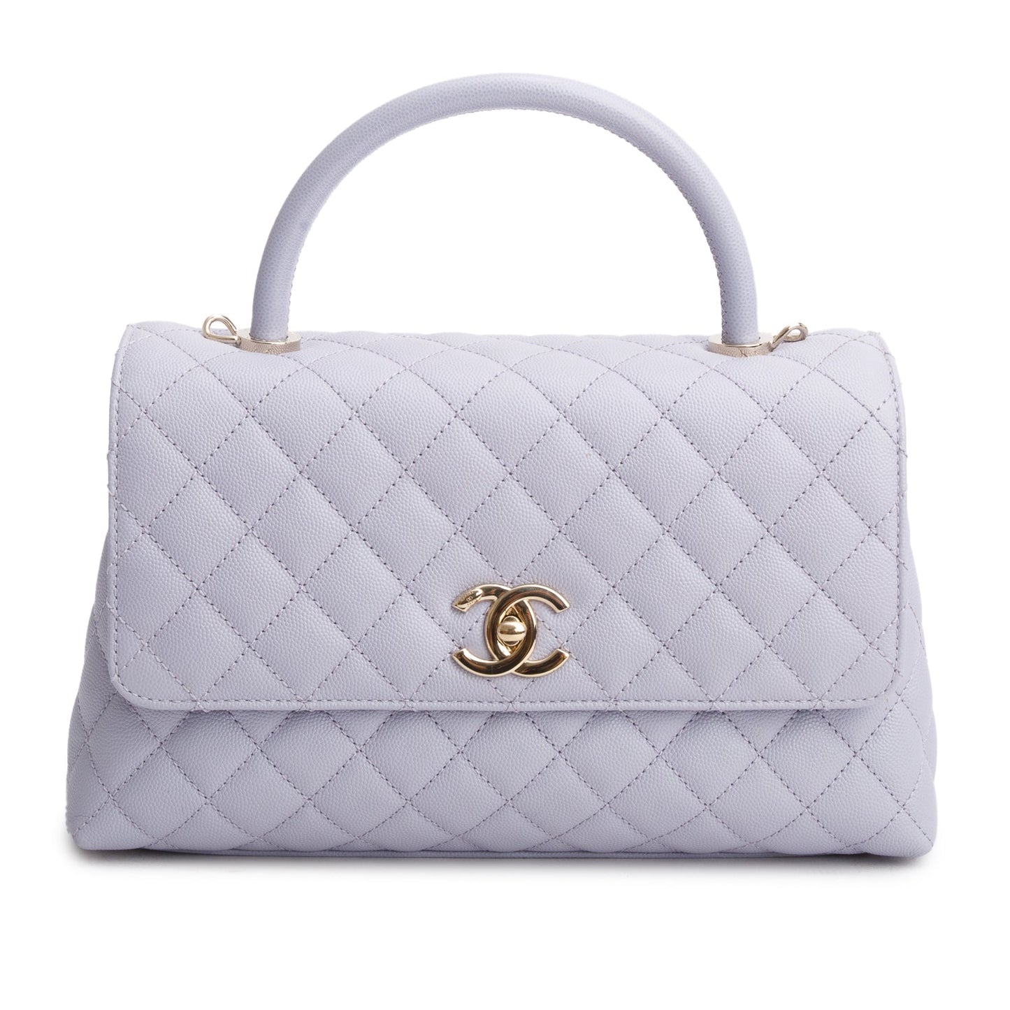 Chanel Purple Caviar Quilted Coco Handle Travel Bag