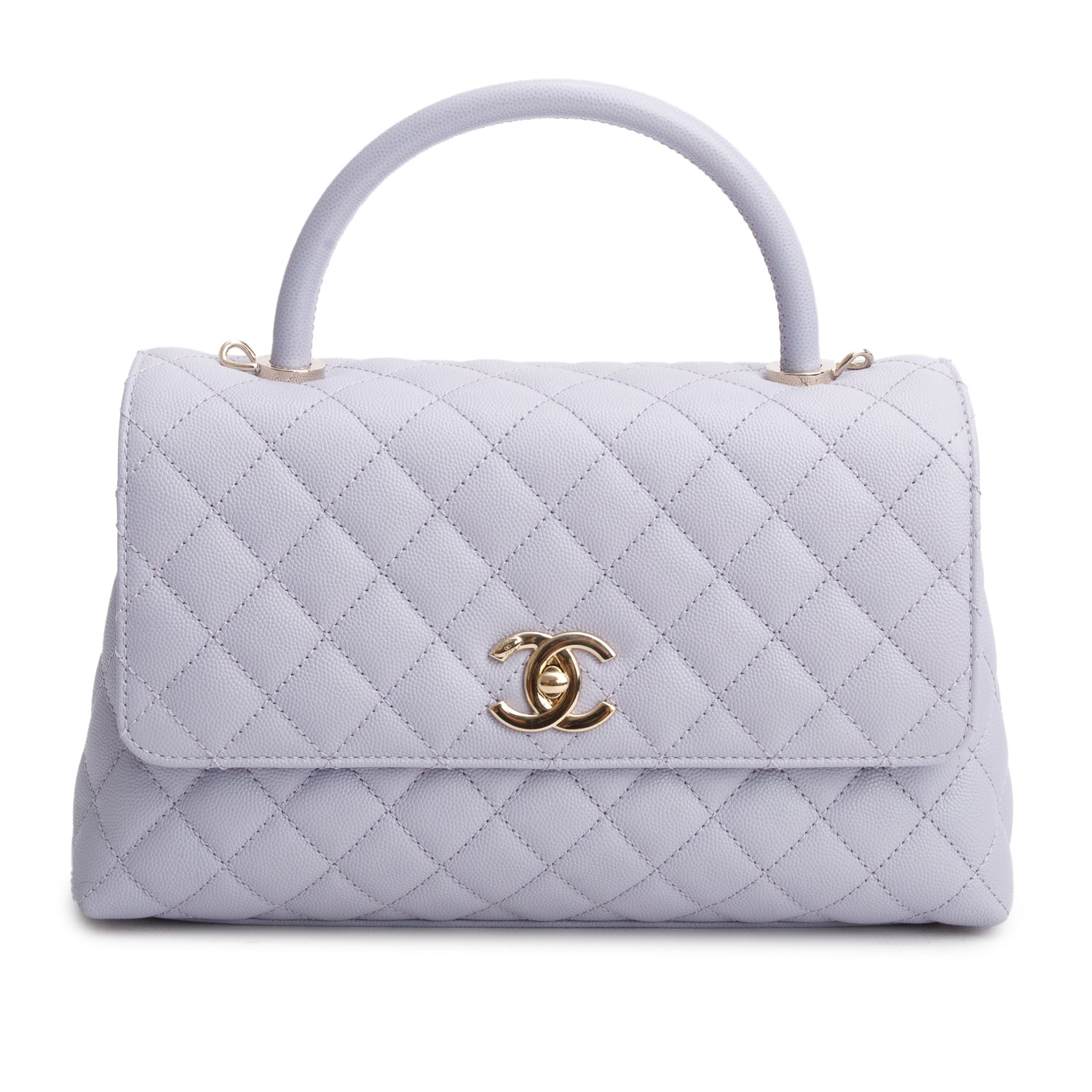 Chanel Purple Caviar Quilted Coco Handle Travel Bag