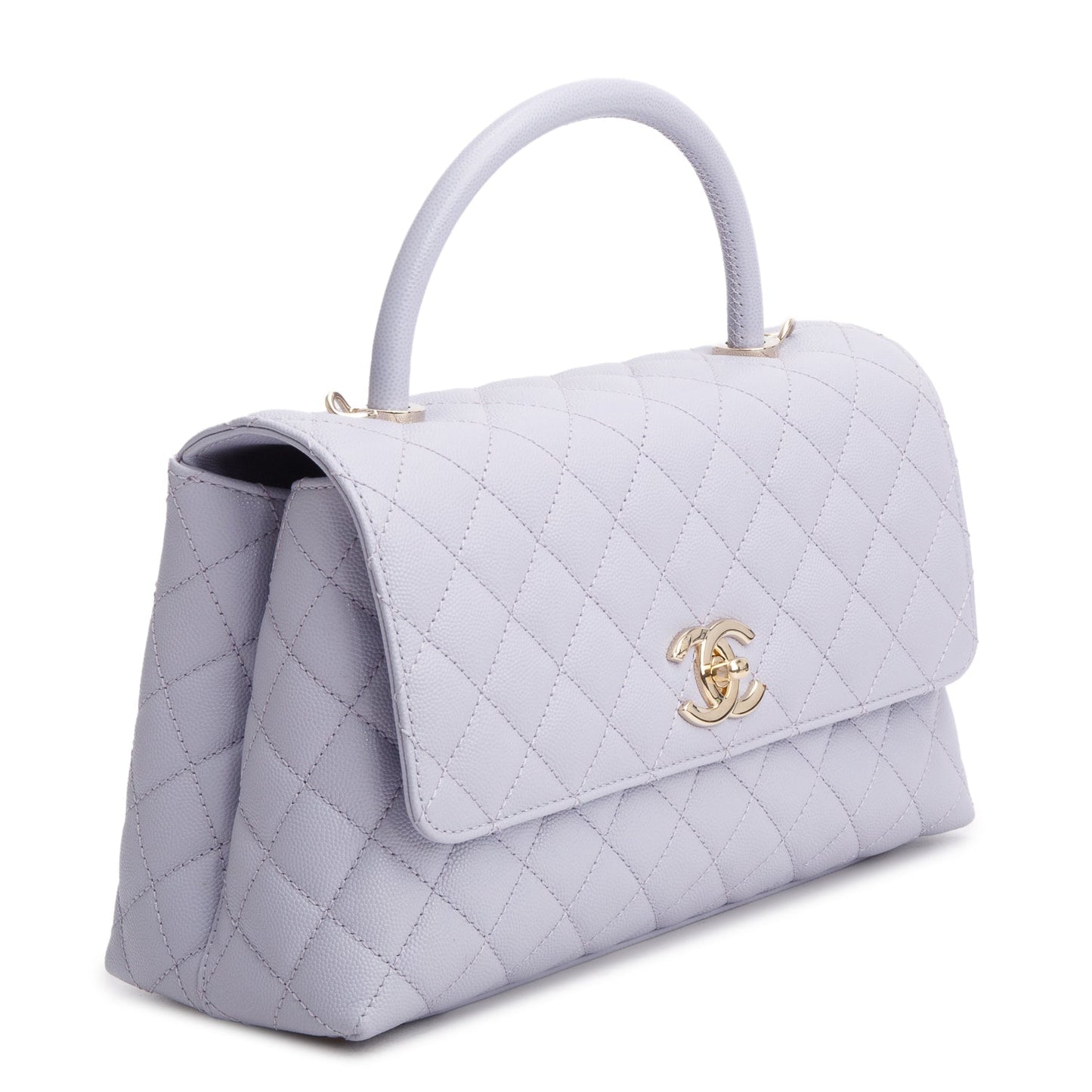 Chanel Purple Caviar Quilted Coco Handle Travel Bag