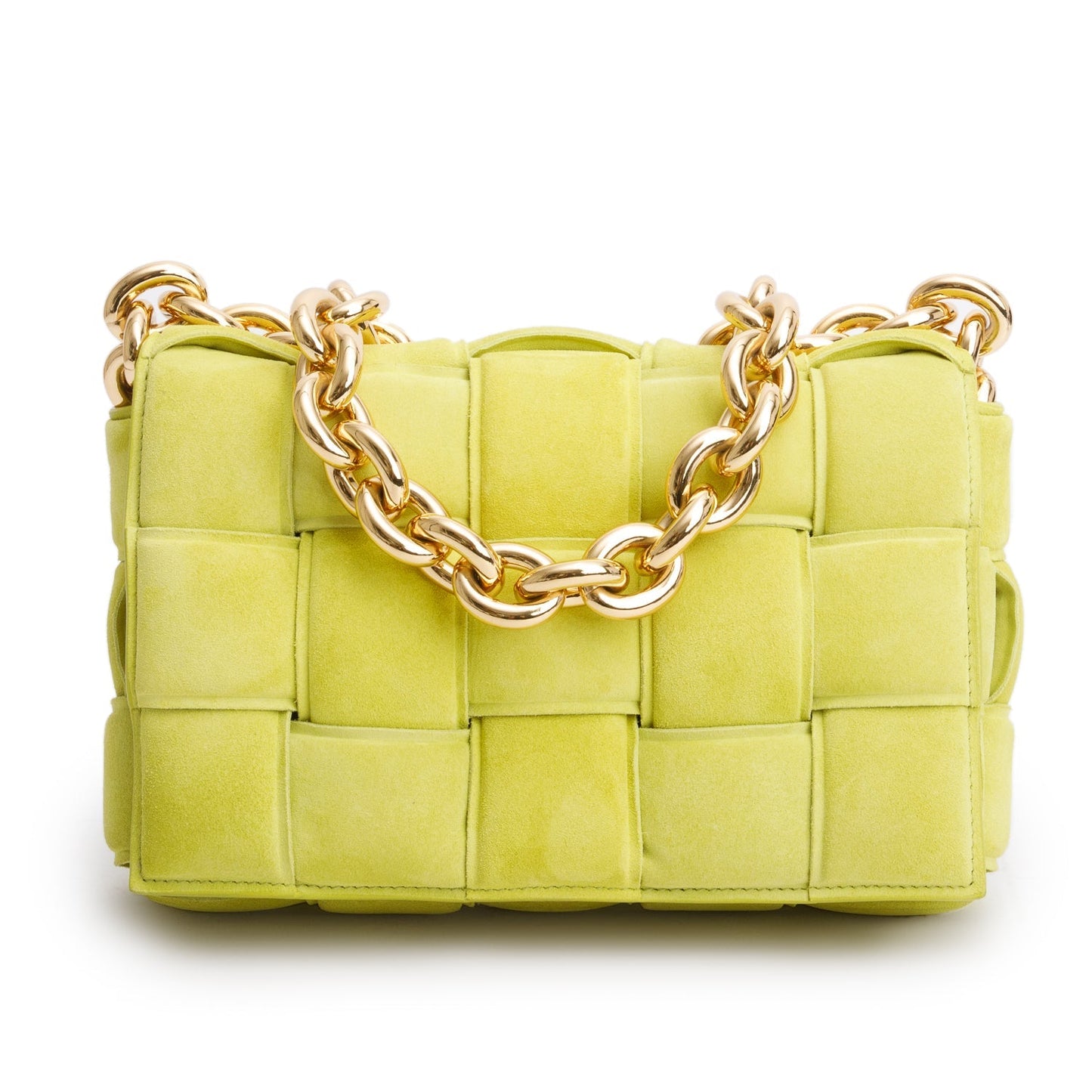 Bottega Veneta Padded Maxi Chain Cassette Bag Leather Suede Travel Bag