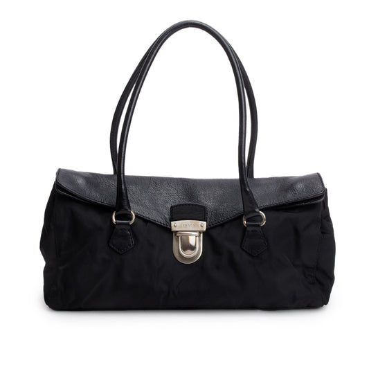 Prada Tessuto Bufalo Easy Shoulder Bag Leather Nylon