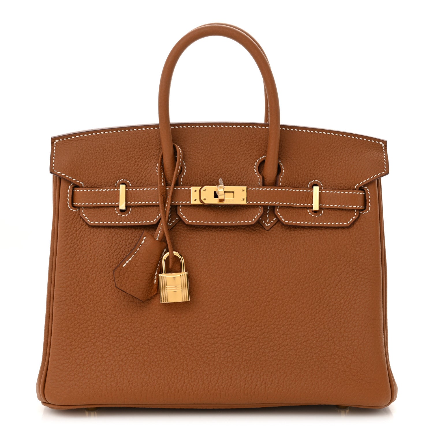 Hermes Togo Birkin Handbag Gold Travel Bag 25 Gold 1734258