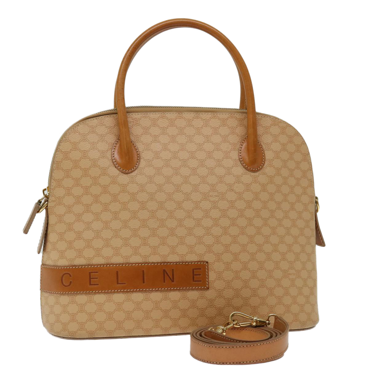 Luxury Macadam Hand Bag Pvc Way Leather Canvas Travel Bag Way Beige