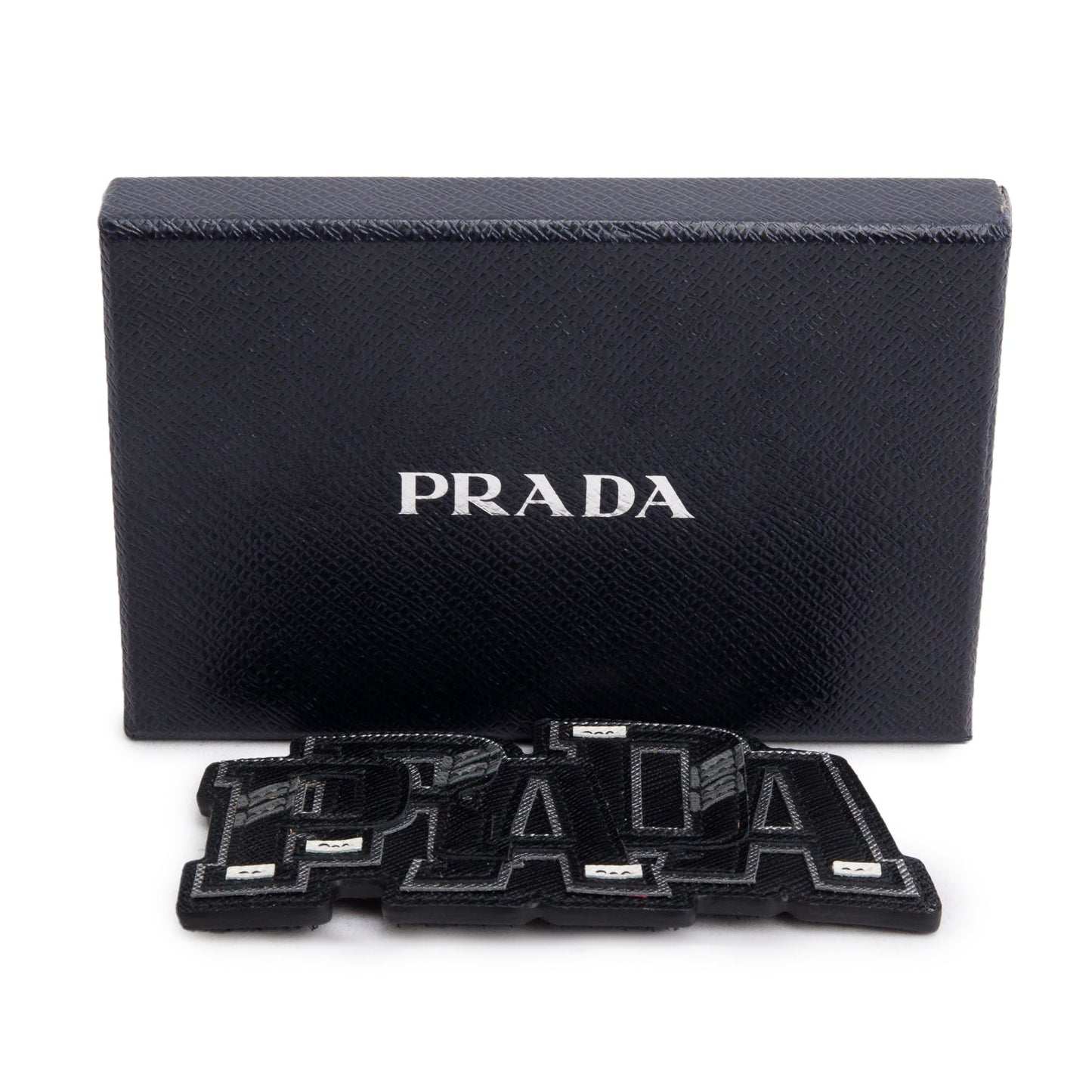 Prada Saffiano Trick Con Velcro Patch Handbag Leather Black Travel Bag