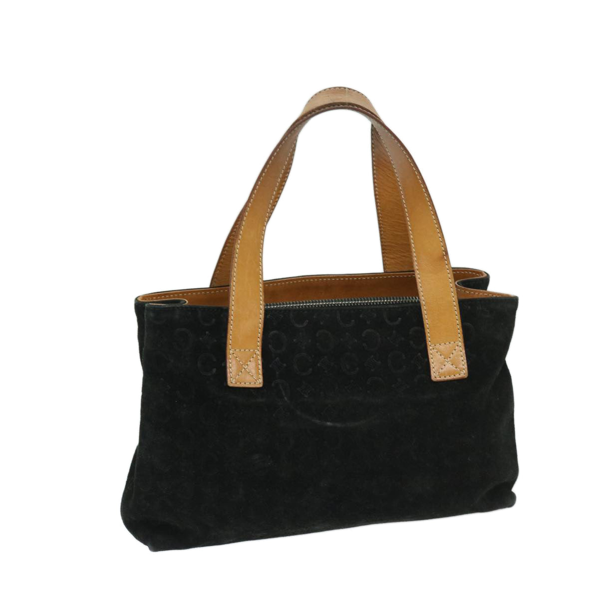 Luxury C Macadam Hand Bag Brown Canvas Suede Travel Bag