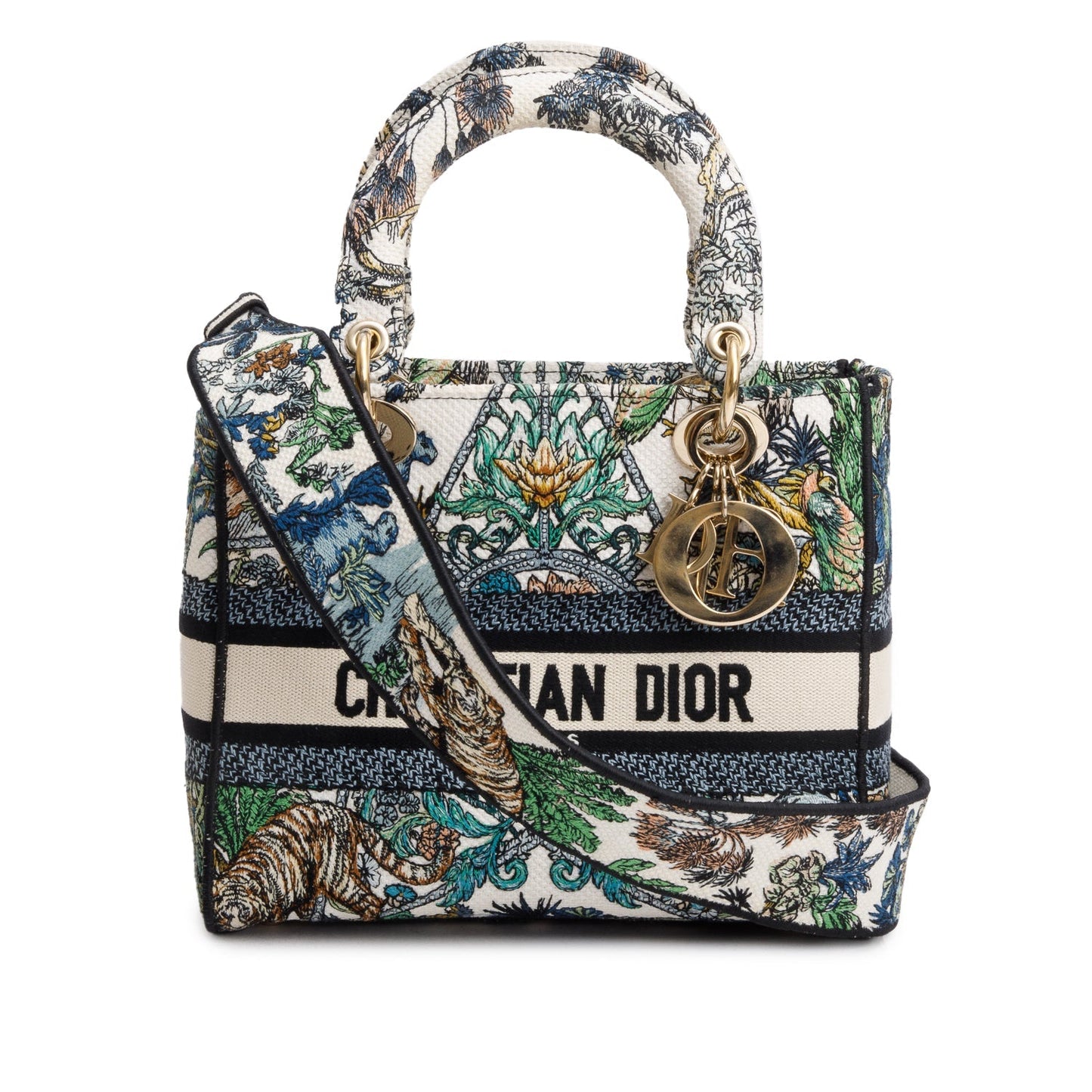 Dior Christian Multicolore Embroidered Etoile De Voyage Lady Canvas Travel Bag