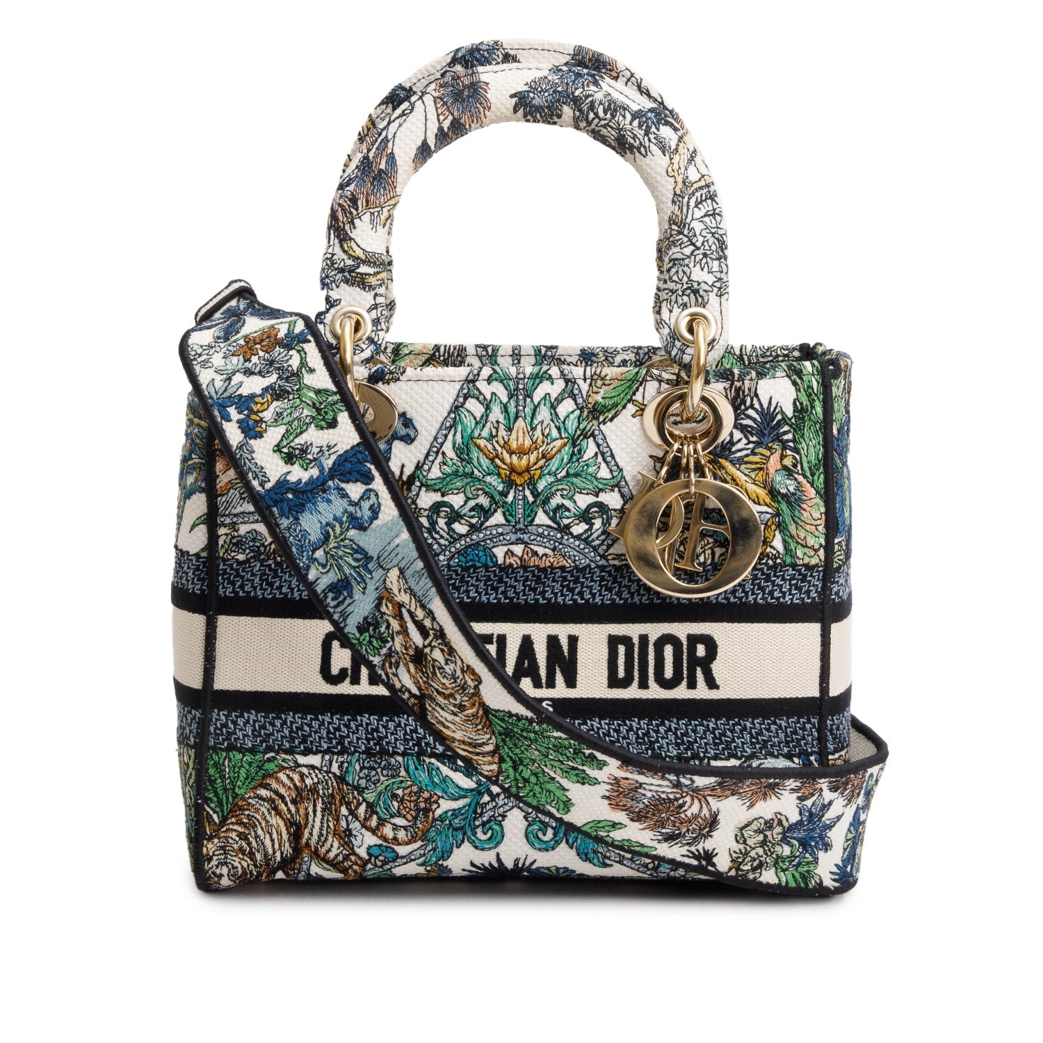 Dior Christian Multicolore Embroidered Etoile De Voyage Lady Canvas Travel Bag