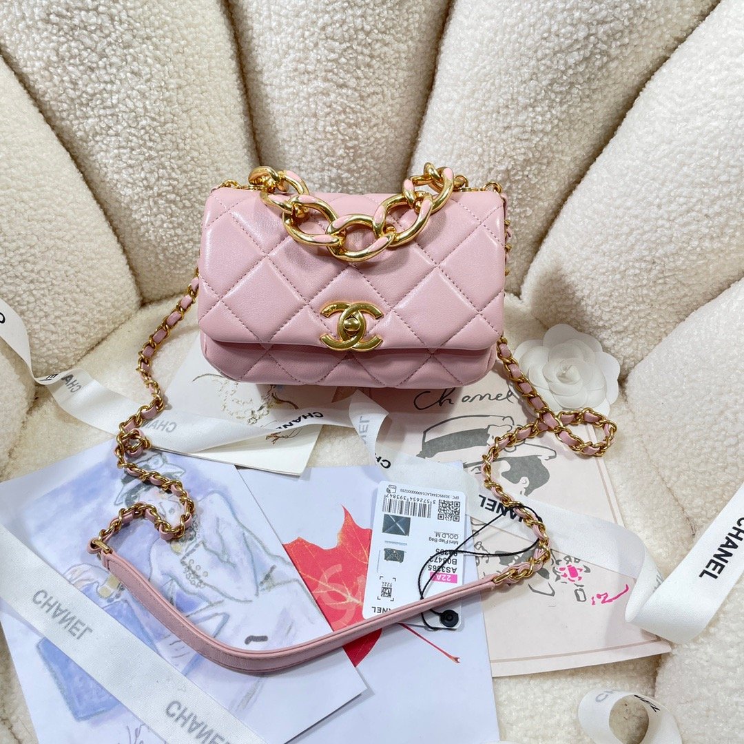 CHLMini Hardware PiNike , ’s Gold Flap Shoulder Bag