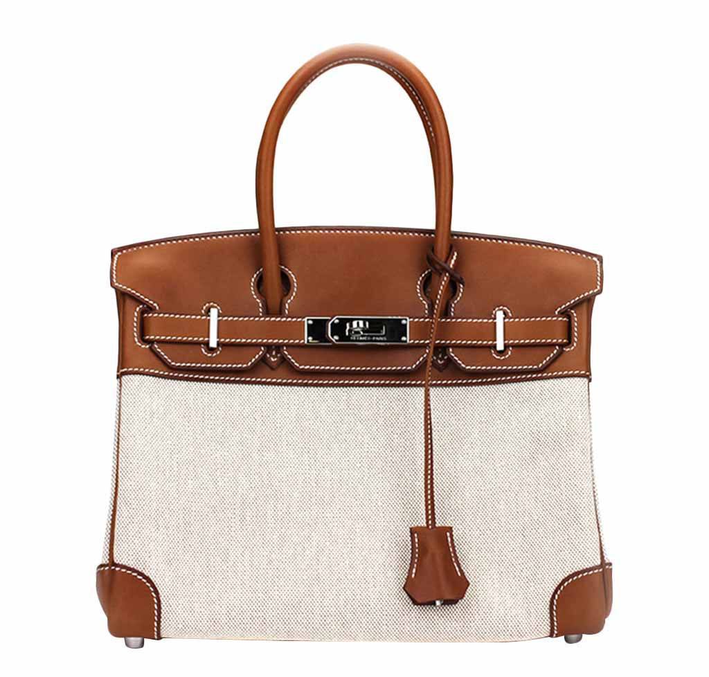Hermes Birkin Bag Toile Natural Travel Bag