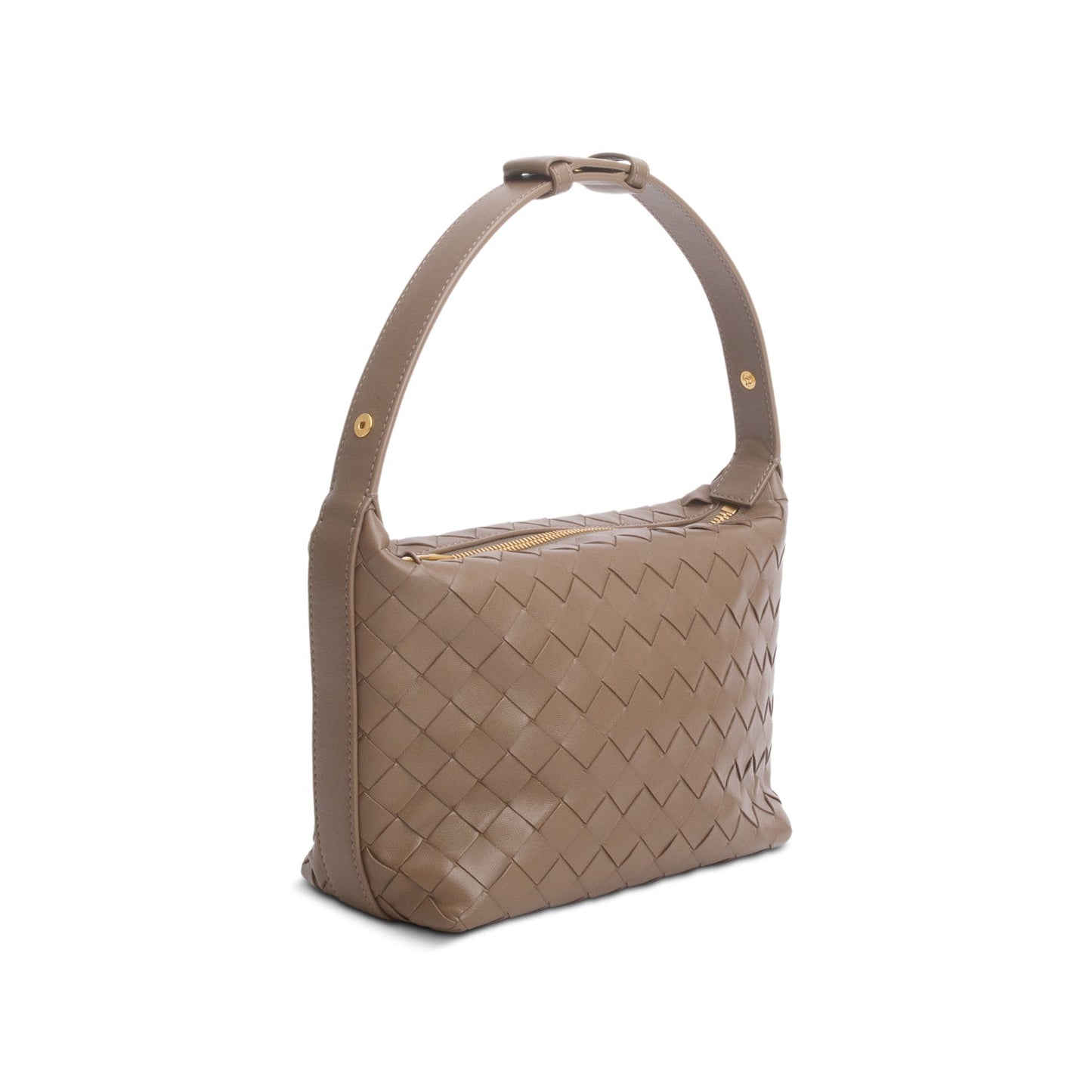Bottega Veneta Calfskin Nappa Intrecciato Wallace Travel Bag Brown Mini