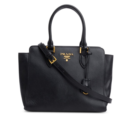 Prada Saffiano Soft Calf Tote Handbag Leather Black Tote Bag Tote Handbag