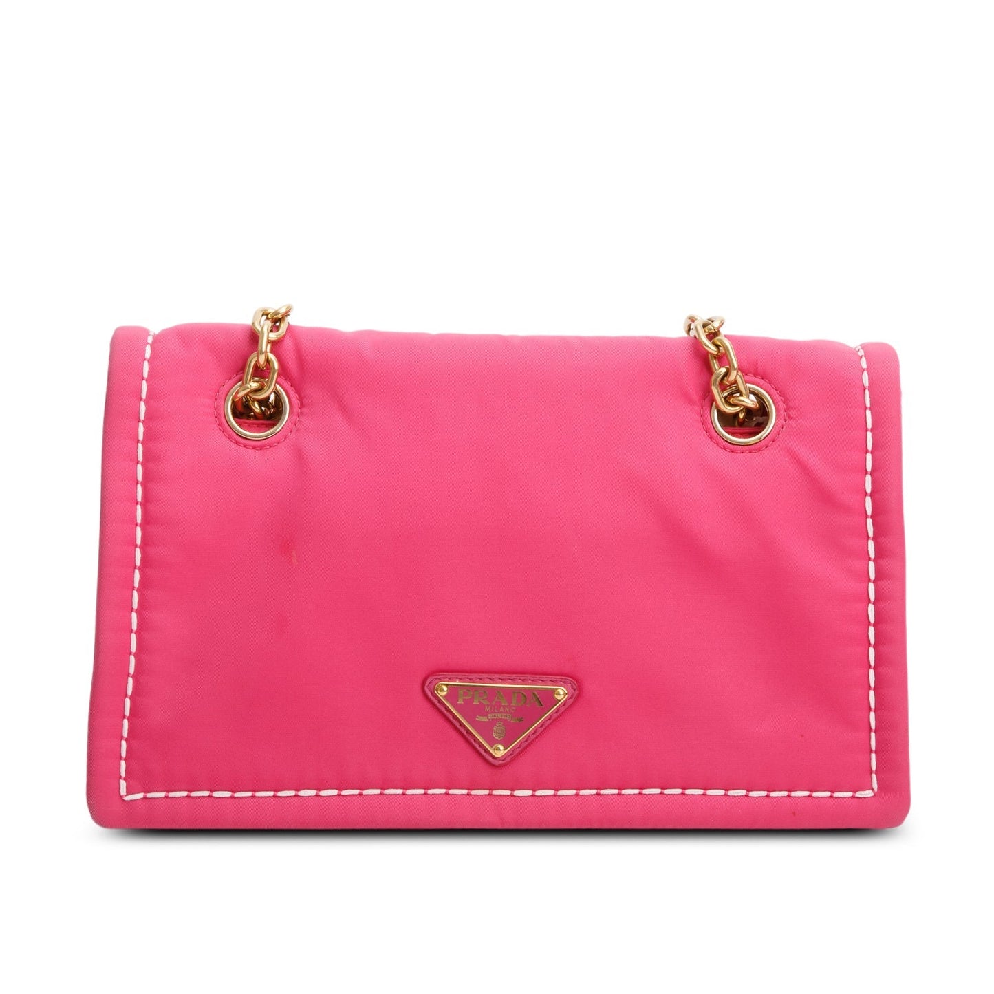 Prada Tessuto Flap Shoulder Bag Nylon Pink