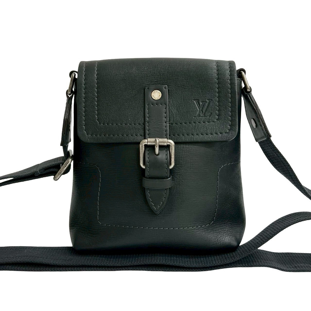 Louis Vuitton Utah Yuma Leather Black Shoulder Bag