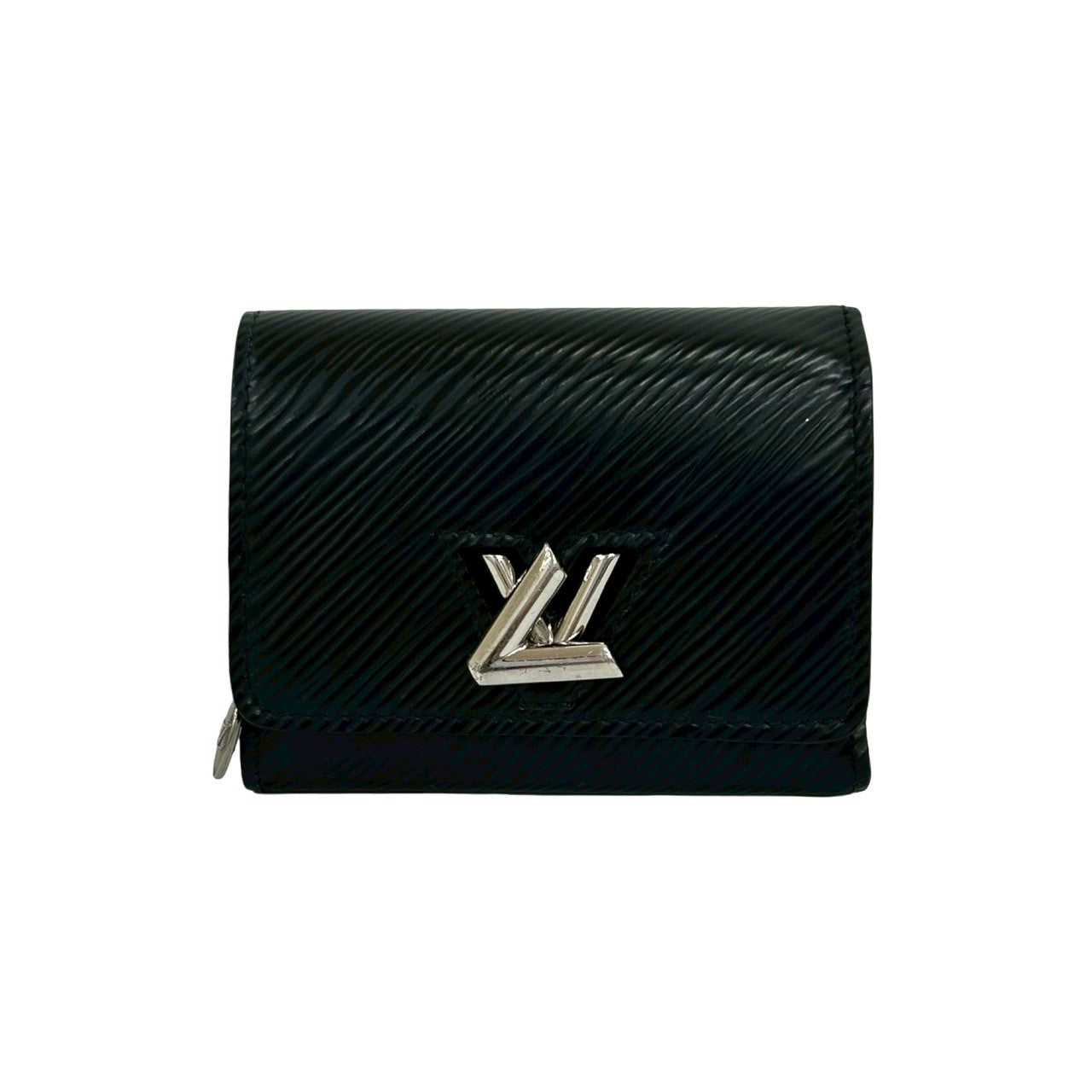 Louis Vuitton Tri-fold Epi Portefeuille Twist Compact Leather Black Wallet Case