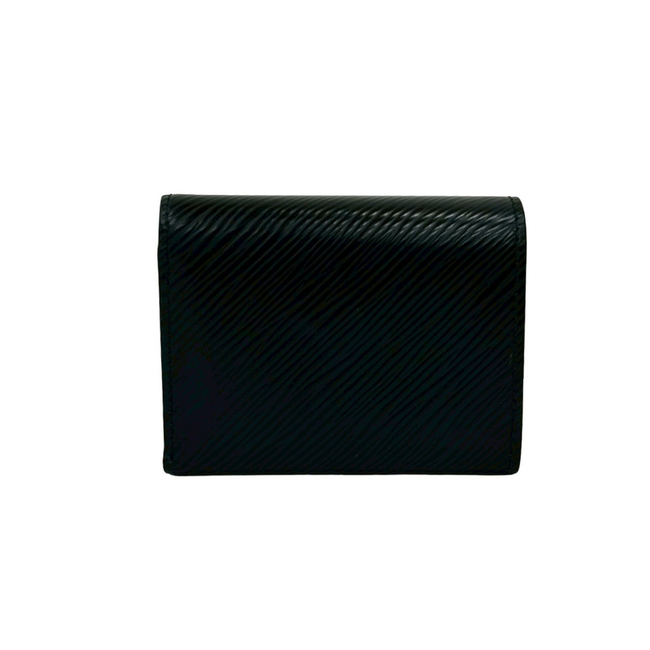 Louis Vuitton Tri-fold Epi Portefeuille Twist Compact Leather Black Wallet Case