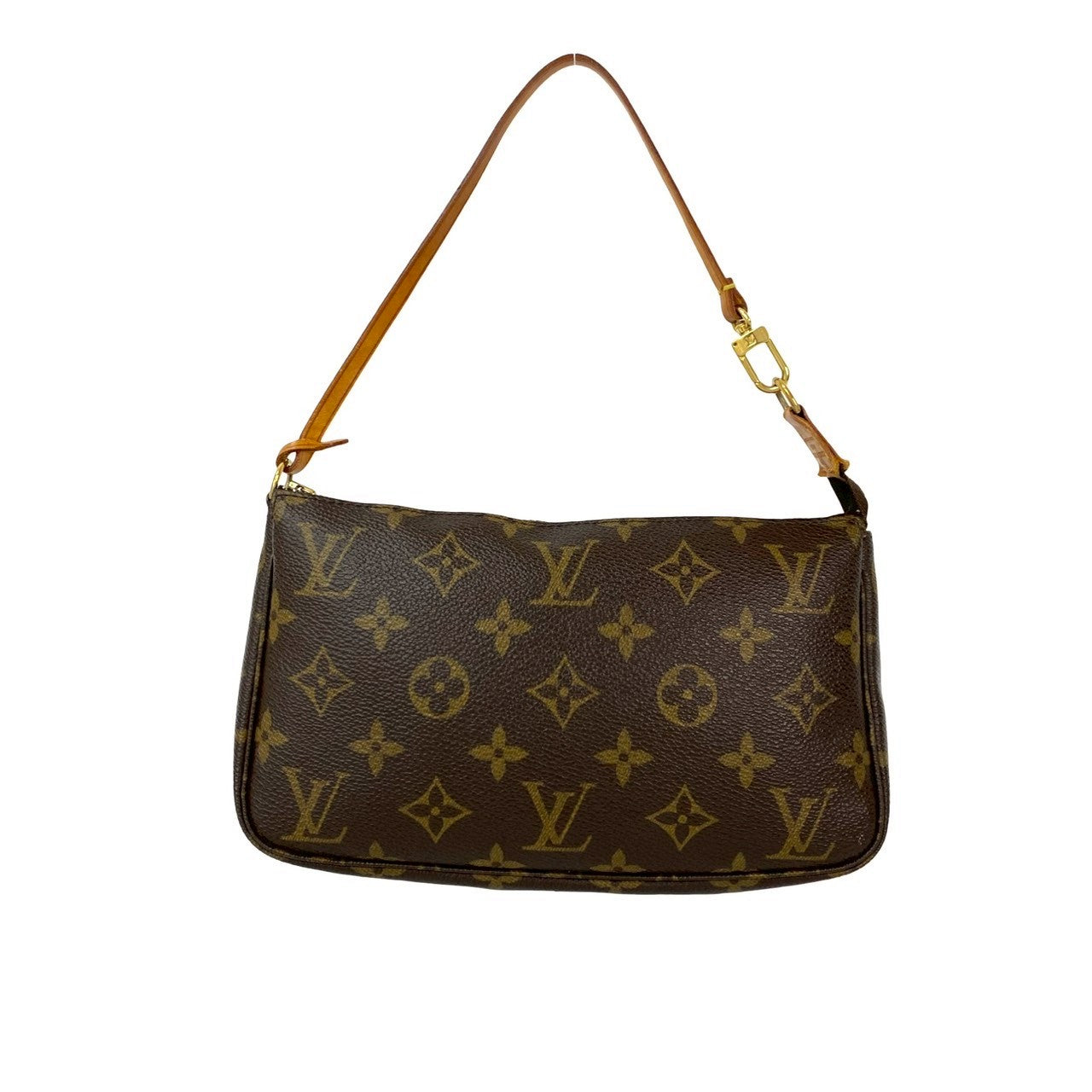 Louis Vuitton Pochette Accessoires Monogram Leather Brown Clutch Bag