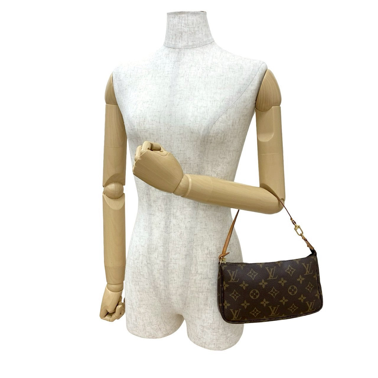 Louis Vuitton Pochette Accessoires Monogram Leather Brown Clutch Bag