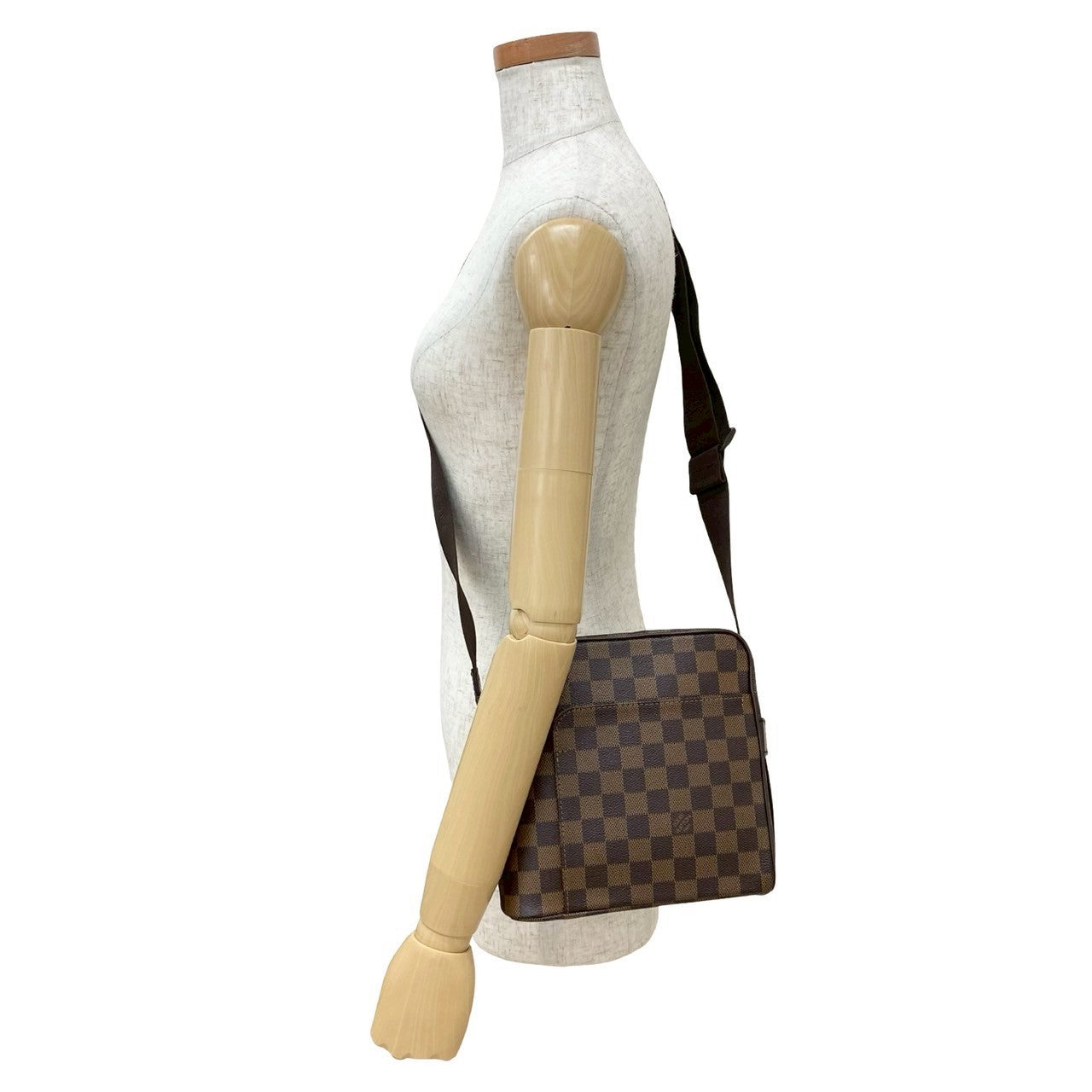 Louis Vuitton Damier Olaf PM Leather Brown Shoulder Bag