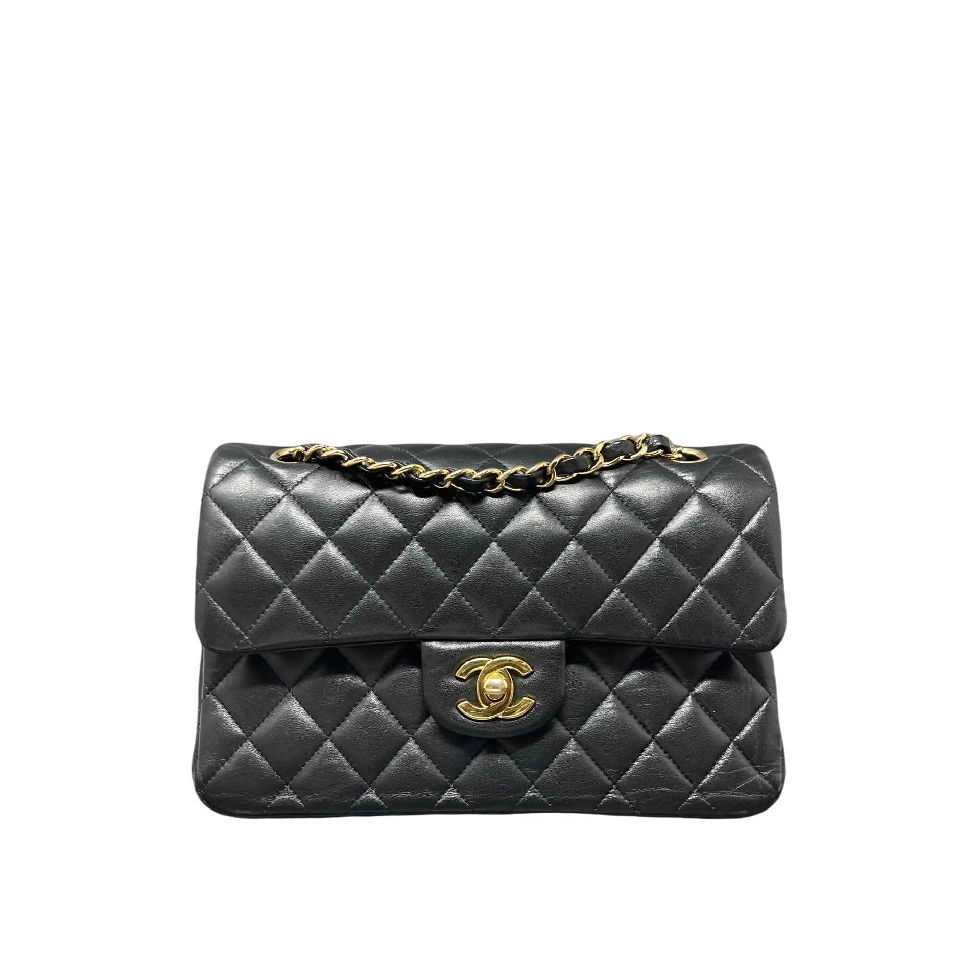 Chanel Chanel Classic Double New Bag Quilted Lambskin Small - Black