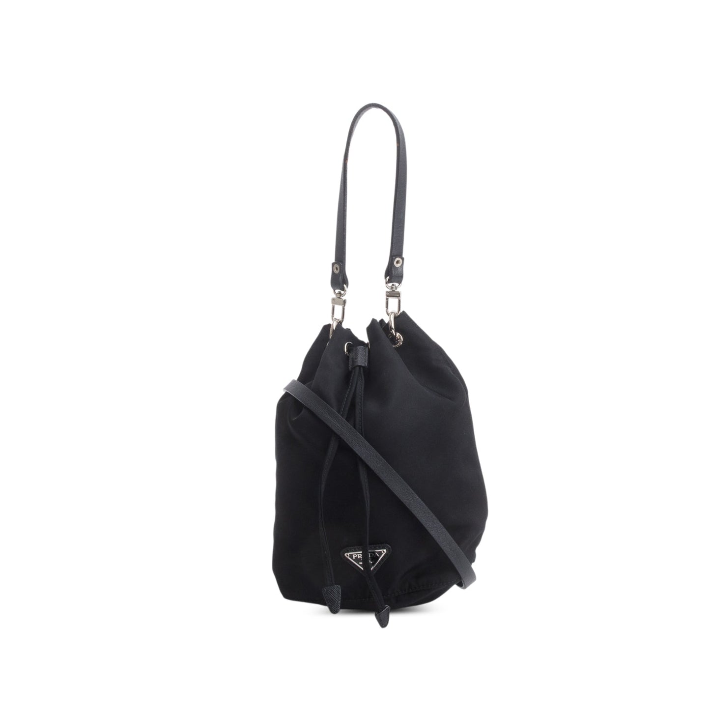 Prada Re Pouch Handbag Nylon Black Bucket Bag