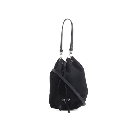 Prada Re Pouch Handbag Nylon Black Bucket Bag