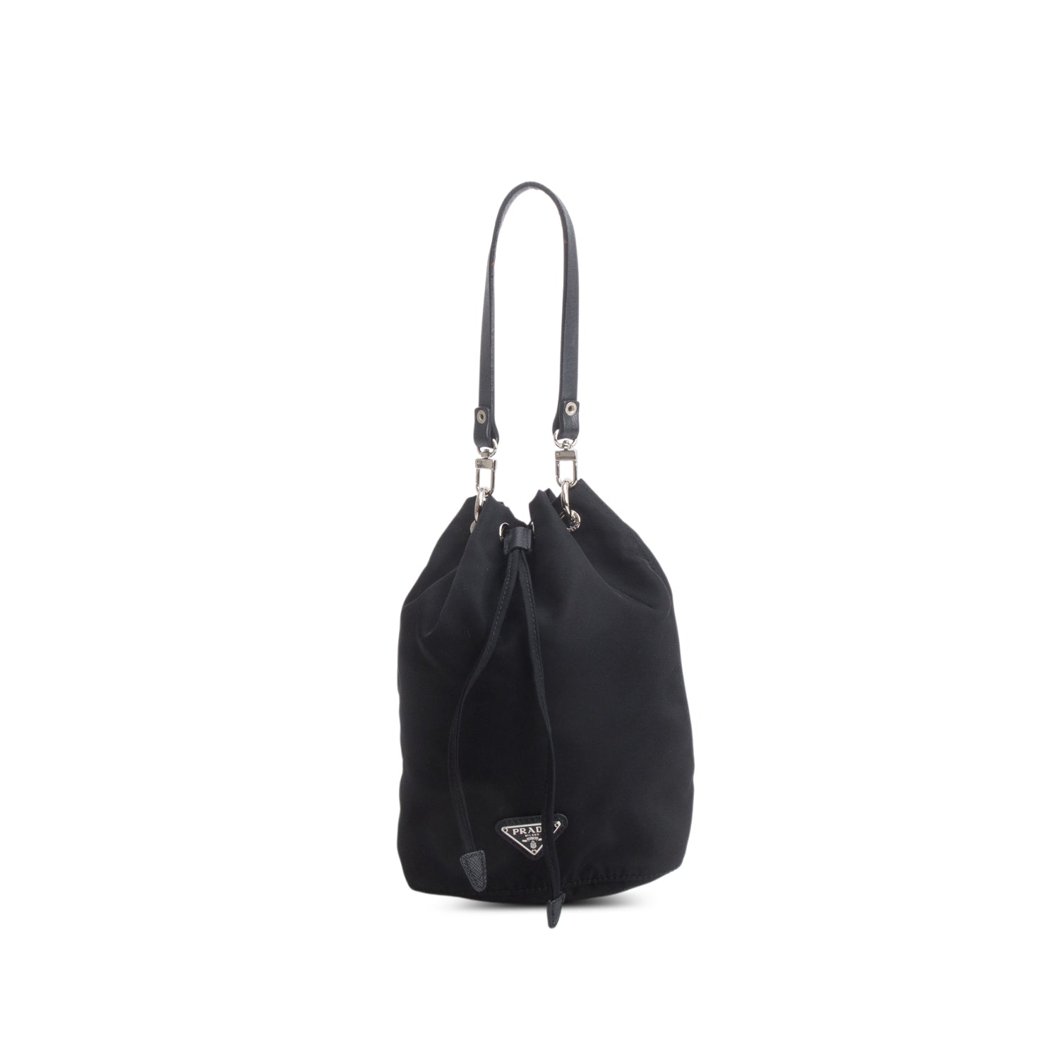Prada Re Pouch Handbag Nylon Black Bucket Bag