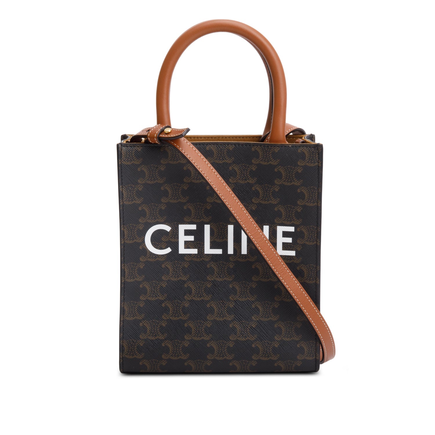 Celine Triomphe Vertical Cabas Tote Handbag Canvas Mini Tote Bag