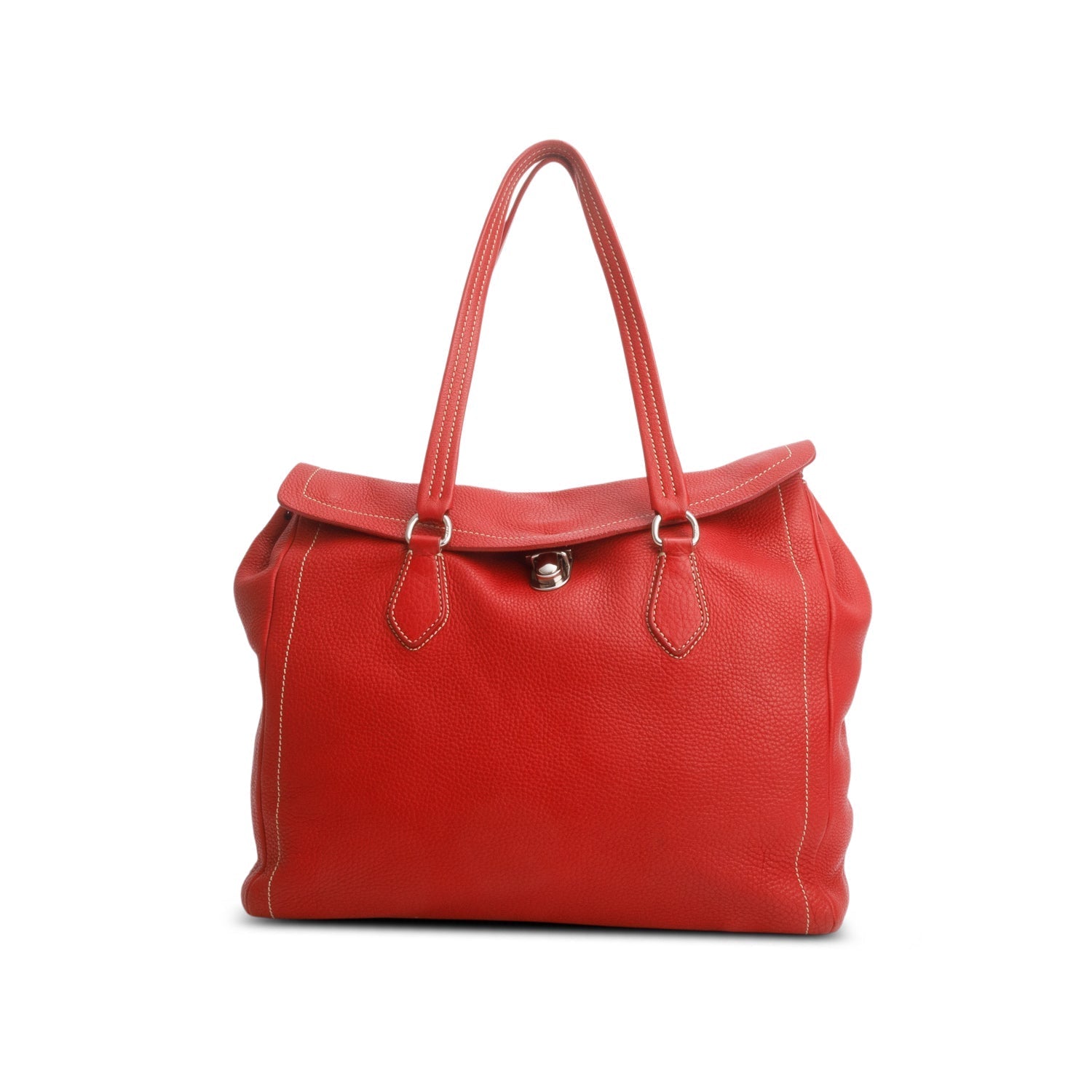 Prada Vitello Daino Easy Tote Bag Red
